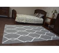 RugsX Sketch Rug - Grey & White Interlocking Ovals - 240cm x 330cm