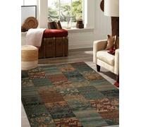RugsX Wool Carpet Kashqai 4327 400 Patchwork Green 160X240 Cm