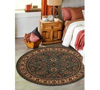 RugsX Wool Carpet Kashqai 4362 410 Circle Ornament Green / Beige Circle 160 Cm