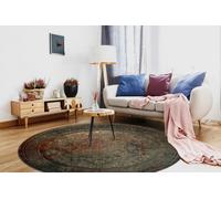 RugsX Wool Carpet Omega Mamluk Circle - Rosette Vintage Emerald Circle 135 Cm