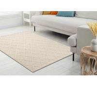 RugsX Wool Carpet Tahar 99001B Cream - Hand-Woven Loop, Rhombus, Boho 160X240 Cm