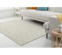 RugsX Wool Carpet Tahar 99001C Beige - Hand-Woven Loop, Rhombus, Boho 160X240 Cm