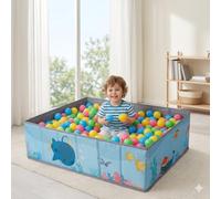 RUGUIES- Ball Pit for Baby and children under 3 years old- Rectangular Ball Pool- Kids' Ball Pits- Portable and Folding- For indoor and Outdoor- Waterproof- (balls not included).