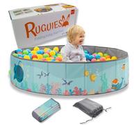 RUGUIES-Ball Pit for Baby- Baby Ball Pit- Kids' Ball Pits- Portable and Folding Ball Pool- Big Toddler Ball Pit- For indoor and Outdoor- (Balls not included). (OCEAN, 47.2x11.8")