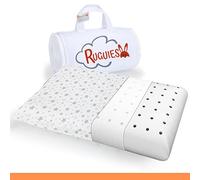 RUGUIES-Viscoelastic pillow for children and babies, hypoallergenic and breathable, children's pillow-100% washable cotton cover-Oeko-Tex,1 to 10 years (22x12x1.5-3") + travel bag. (STARS, 22x12x1.5)