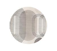 RugVista Amphi, Rug, Modern carpets, Ø 7′10″ ft (Ø 240 cm), Round, Medium Pile, Dry Clean Only, oeko_tex_100, Grey/Taupe