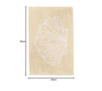 RugVista Ariel Bath Mat, Modern, 50x80 cm, Rectangle, Bath Rug, Medium Pile, Machine Washable 30°, Bathroom, Toilet, Natural/White