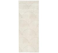 RugVista Art Deco Runner Rug White/Light-Beige Soft Artificial Wool Pile, Stain-Resistant, Machine-Washable, 80 x 200 cm, Ideal for Hallway or Kitchen Includes 1 Runner