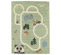 RugVista Bear world, Kids Rug, 3′11″ x 5′11″ ft (120x180 cm), Rectangular, Medium Pile, Room, Dry Clean Only, Without Dangerous Chemicals, Light Green