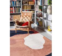 RugVista Big Sur Modern Area Rug - Rectangular (140 × 200 cm), Terracotta and Navy Abstract Design, Machine-Washable, Stain- and Water-Resistant Polyester - Includes 1 Rug, Packaged Rolled