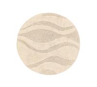 RugVista Breeze Bath Mat, Modern, Ø 70 cm, Round, Bath Rug, Low Pile, Machine Washable 30°, Bathroom, Toilet, Cream white Beige