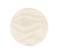 RugVista Breeze Bath Mat, Modern, Ø 70 cm, Round, Bath Rug, Low Pile, Machine Washable 30°, Bathroom, Toilet, White