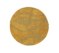 RugVista Breeze Bath Mat, Modern, Ø 70 cm, Round, Bath Rug, Low Pile, Machine Washable 30°, Bathroom, Toilet, Yellow