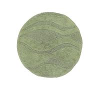 RugVista Breeze Bath Mat, Modern, Ø 90 cm, Round, Bath Rug, Low Pile, Machine Washable 30°, Bathroom, Toilet, Green