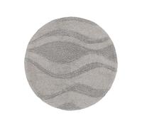 RugVista Breeze Bath Mat, Modern, Ø 90 cm, Round, Bath Rug, Low Pile, Machine Washable 30°, Bathroom, Toilet, Grey