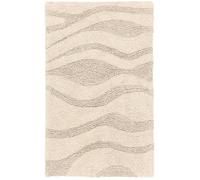 RugVista Breeze Bath Mat, Modern, 50x80 cm, Rectangle, Bath Rug, Low Pile, Machine Washable 30°, Bathroom, Toilet, Cream white Beige