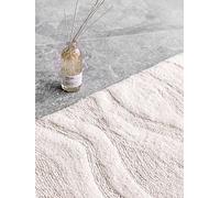 RugVista Breeze Bath Mat, Modern, 50x80 cm, Rectangle, Bath Rug, Low Pile, Machine Washable 30°, Bathroom, Toilet, White