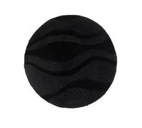 RugVista Breeze, Bath Mat, Modern carpets, Ø 2′11″ ft (Ø 90 cm), Round, Low, Machine Wash, Black