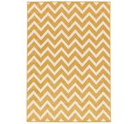 RugVista Capri In & Outdoor Rug, Modern, 140x200 cm, Rectangle, Outdoor Carpet, Low Pile, Hand Wash, living room,kitchen,terrace,garden,balcony,patio, Water Resistant, UV Resistant, Yellow