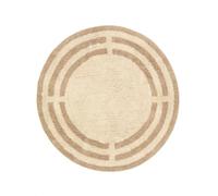 RugVista Chateau Bath Mat, Modern, Ø 90 cm, Round, Bath Rug, Medium Pile, Machine Washable 30°, Bathroom, Toilet, Natural/Beige
