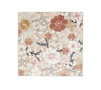 RugVista Cherri, In & Outdoor Rug, Modern carpets, 6′7″ x ft (200x200 cm), Square, Medium Pile, Living Room, Kitchen, Patio, Hand Wash Only, UV Resistant, Beige/Pink