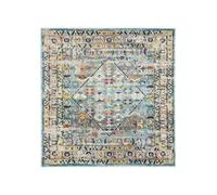 RugVista Chillon, Rug, Modern carpets, 6′7″ x ft (200x200 cm), Square, Medium Pile, Living Room, Dining Bedroom, Kitchen, Dry Clean Only, oeko_tex_100, Light Blue/Multi