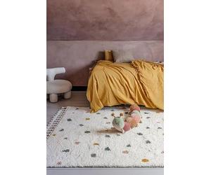 RugVista Confetti, Kids Rug, Shaggy/Handloom, 4′7″ x 6′7″ ft (140x200 cm), Rectangular, Medium Pile, Room, Dry Clean Only, Without Dangerous Chemicals, Off White