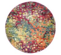 RugVista Davina, Rug, Modern carpets, Ø 4′11″ ft (Ø 150 cm), Round, Medium Pile, Living Room, Dining Bedroom, Kitchen, Hallway, Dry Clean Only, oeko_tex_100, Multicoloured