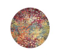 RugVista, Davina Rug, Short Pile, ∅ 8'2 ft (∅ 250 cm), Round, Modern, Oeko-Tex Standard 100, Polypropylene, Hallway, Bedroom, Kitchen, Living Room, Brown/Light Brown/Yellow, Brown