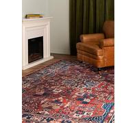 RugVista Galaxy Oriental Rug, Modern, 200x300 cm, Rectangle, Carpet, Low Pile, Machine Washable 30°, living-room,bedroom,kitchen, Rust/Blue