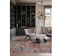 RugVista Galaxy Oriental, Rug, Modern carpets, 5′3″ x 7′7″ ft (160x230 cm), Rectangular, Low, Living Room, Bedroom, Kitchen, Machine Wash, oeko_tex_100, Rust/Blue