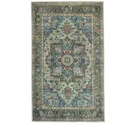 RugVista Georgia Oriental Rug, Modern, 160x230 cm, Rectangle, Carpet, Low Pile, Machine Washable 30°, living-room,bedroom,kitchen, Green/Multi
