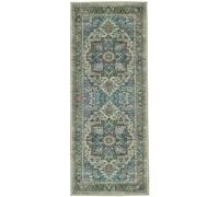 RugVista Georgia Oriental Rug, Modern, 80x200 cm, Rectangle, Carpet, Low Pile, Machine Washable 30°, living-room,bedroom,kitchen,hallway, Green/Multi
