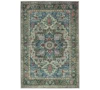 RugVista Georgia Oriental, Rug, Modern carpets, 5′11″ x 3′11″ ft (180 120 cm), Rectangular, Low, Living Room, Bedroom, Kitchen, Machine Wash, oeko_tex_100, Green/Multi