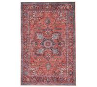 RugVista Georgia Oriental, Rug, Modern carpets, 6′7″ x 9′10″ ft (200x300 cm), Rectangular, Low, Living Room, Bedroom, Machine Wash, oeko_tex_100, Red/Blue