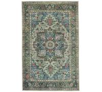 RugVista Georgia Oriental, Rug, Modern carpets, 6′7″ x 9′10″ ft (200x300 cm), Rectangular, Low, Living Room, Bedroom, Kitchen, Machine Wash, oeko_tex_100, Green/Multi