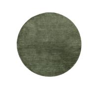 RugVista Handloom Oriental Shaggy/Handloom rug, Ø 250 cm, Round, Carpet, Medium Pile, Dry Clean, Living Room, Dining Room, Bedroom, Handmade, Forest Green