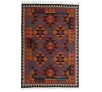 RugVista Kelim Isparta Rug, Modern Kilim, 160x230 cm, Rectangle, Carpet, Low Pile, Dry Clean, living room,bedroom, kitchen, Rust/Blue