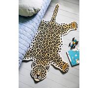 RugVista Leopard, Kids Rug, Modern carpets, 5′3″ x 3′3″ ft (160 100 cm), Medium Pile, Room, Dry Clean Only, Without Dangerous Chemicals, Beige