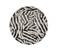 RugVista Nalori, Rug, Modern carpets, Ø 7′10″ ft (Ø 240 cm), Round, Medium Pile, Living Room, Dining Bedroom, Dry Clean Only, oeko_tex_100, Black/Beige