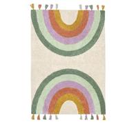 RugVista Rainbow Mirror, Kids Rug, Modern carpets, 6′7″ x 4′7″ ft (200 140 cm), Rectangular, Low, Room, Machine Wash, Without Dangerous Chemicals, Multi/White