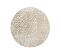RugVista River Rug, Modern, Ø 200 cm, Round, Carpet, Low Pile, Machine Washable 30°, living-room,bedroom,kitchen, Greige/Natural