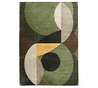 RugVista Rondo Rug, Modern, 140x200 cm, Rectangle, Carpet, Low Pile, Machine Washable 30°, living-room,bedroom,kitchen, Green/Yellow