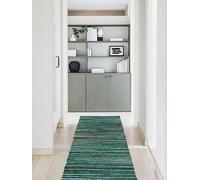 RugVista Ronja, Rug, Kilim Modern, 2′7″ x 8′2″ ft (80x250 cm), Rectangular, Medium Pile, Dry Clean Only, Care & Fair Certified, Multi/Turquoise