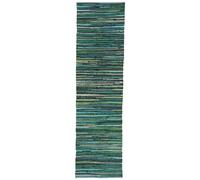 RugVista Ronja, Rug, Kilim Modern, 8′2″ x 2′7″ ft (250 80 cm), Rectangular, Medium Pile, Dry Clean Only, Care & Fair Certified, Multi/Turquoise