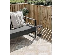 RugVista Sabine, In & Outdoor Rug, Modern carpets, 4′7″ x 6′7″ ft (140x200 cm), Rectangular, Medium Pile, Patio, Hand Wash Only, UV Resistant, Beige