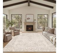 Rugxara Extra Large 8x10 Washable Area Rug - Soft, Non-Slip Carpet for Living Room, Bedroom, Kitchen/Office - Boho Rug, Low Pile, Easy to Clean, Ideal for High-Traffic Areas, Rose Tan