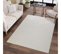 RugzGallerie Washable Area Rugs, Runner Rug with Non Slip Backing, Stain Resistant, Foldable, Boho Machine Washable Carpet Mat for Kitchen, Bathroom, Bedroom or Living Room | Cream - 120x170 cm