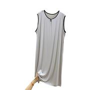 RUHANE Men's Sleeveless Nightgowns, Mens Classic Modal Pajamas Ultra Soft Nightshirt Loose fit Nightdress L-3XL,Light Gray,3XL