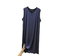 RUHANE Men's Sleeveless Nightgowns, Mens Classic Modal Pajamas Ultra Soft Nightshirt Loose fit Nightdress L-3XL,high Gray,3XL